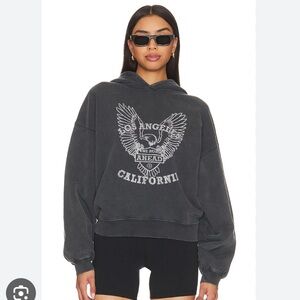 Anine Bing Alec Cotton Graphic Hoodie Size Medium Los Angeles